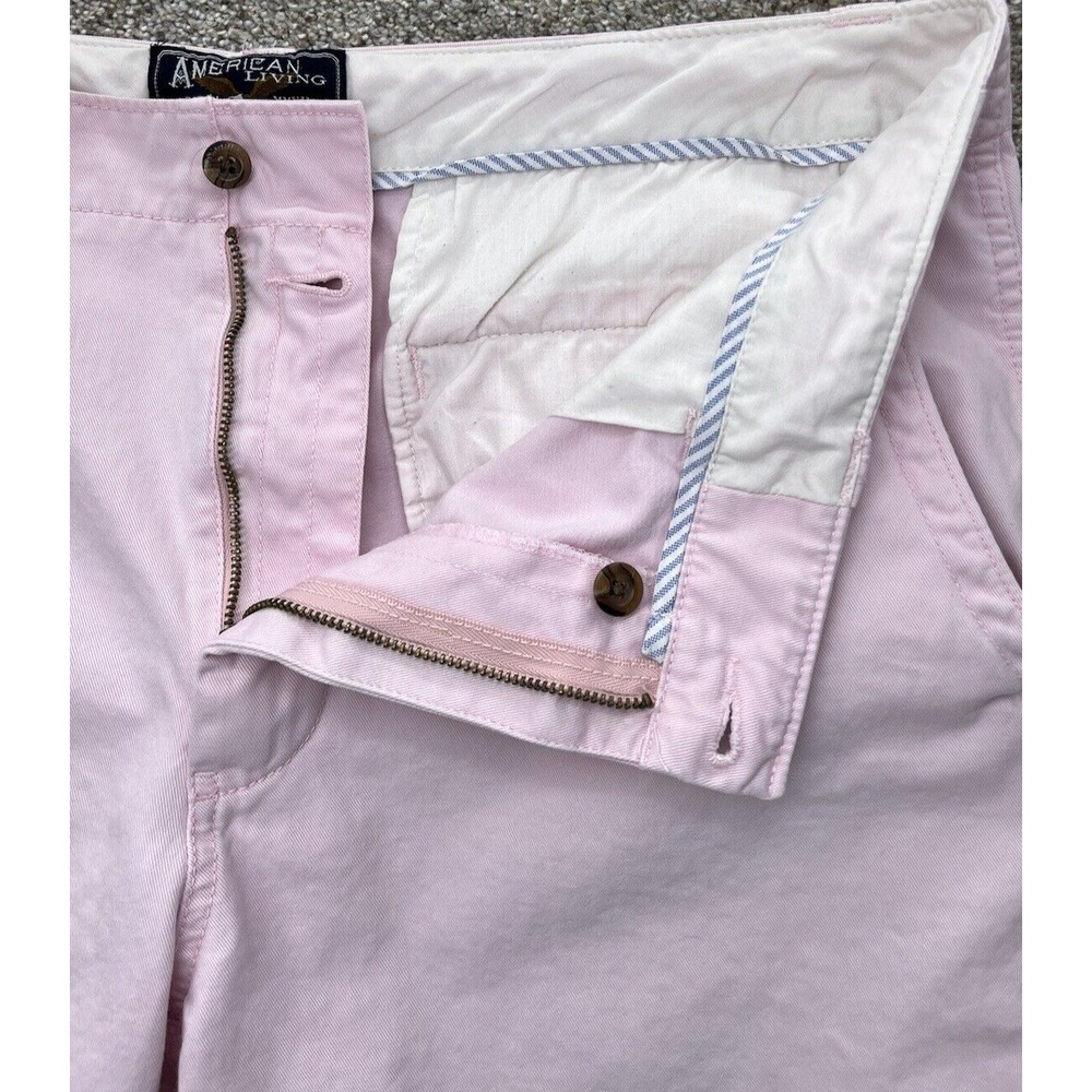 American Living Chino Short Mens 38x10 Pink Sand-Washed Cotton‎ Eagle Americana - Picture 5 of 10
